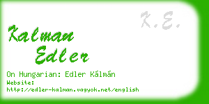 kalman edler business card